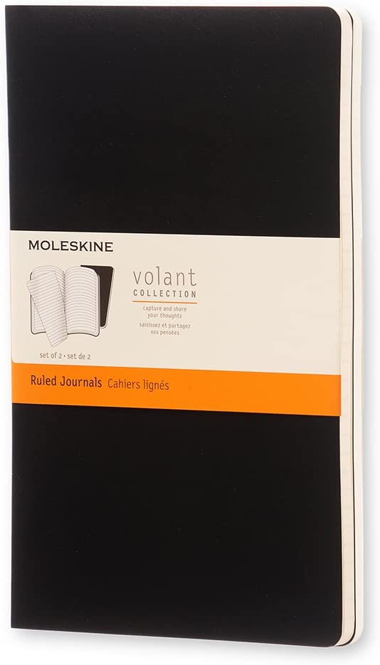 Moleskine Volant Ruled Large Notebook Set of 2 Black - Al Masam Stationery LLC Main image