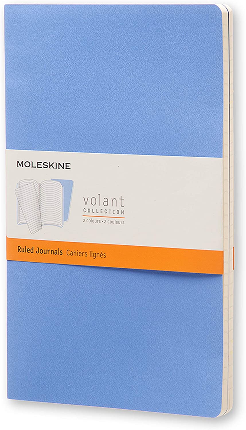 Moleskine Volant Ruled Large Notebook Set of 2 Royal Blue - Al Masam Stationery LLC Main image