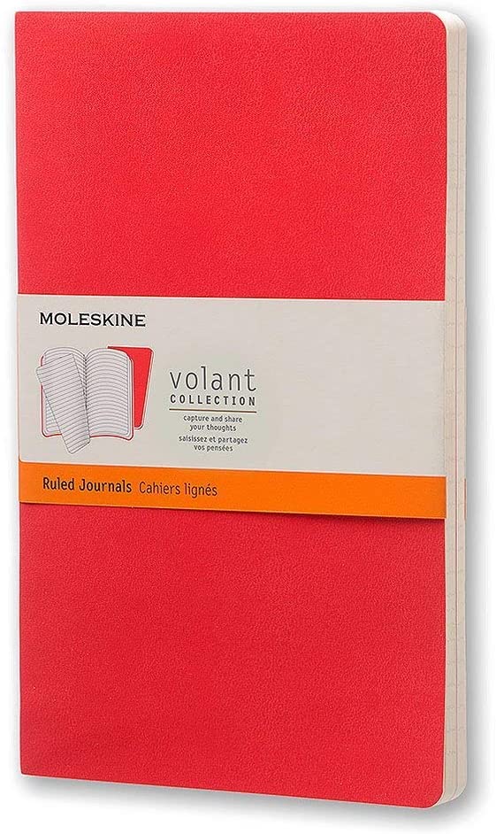 Moleskine Volant Ruled Large Notebook Set of 2 Skarlet Red - Al Masam Stationery LLC Main image