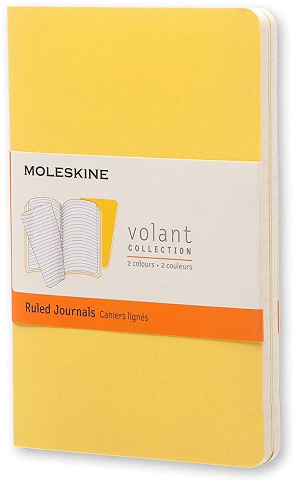 Moleskine Volant Ruled Pocket Notebook Bright Yellow - Al Masam Stationery LLC Main image