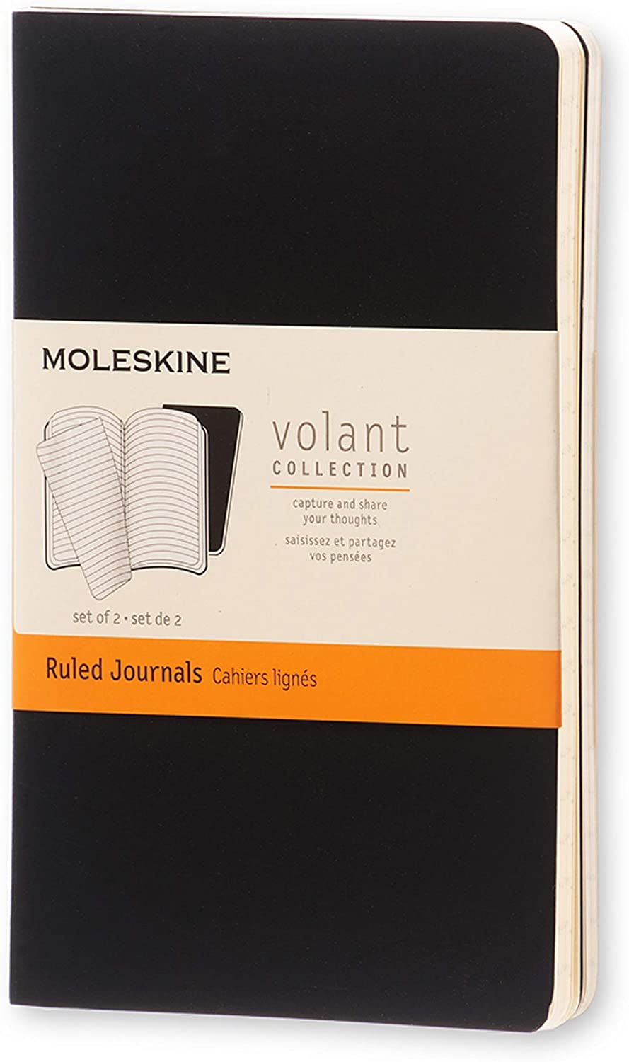 Moleskine Volant Ruled Pocket Notebook Set of 2 Black - Al Masam Stationery LLC Main image
