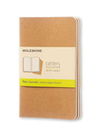 Moleskine Cashier Plain Pocket Size Set of 3 kraft Brown - Al Masam Stationery LLC