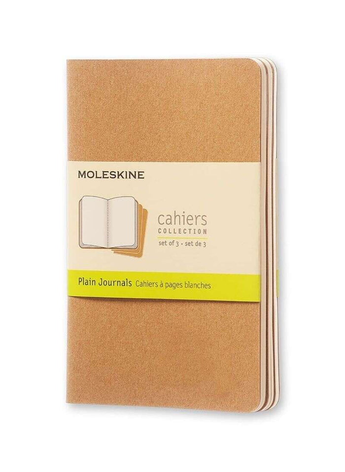 Moleskine Cashier Plain Pocket Size Set of 3 kraft Brown - Al Masam Stationery LLC