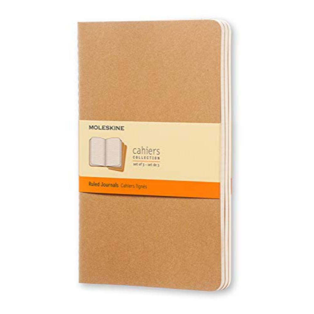 Moleskine Cashier Ruled Large Size Set of 3 kraft Brown - Al Masam Stationery LLC Main image