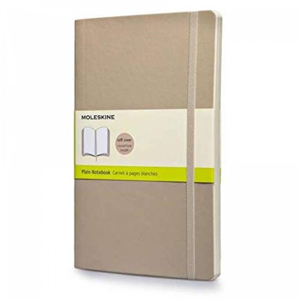 Moleskine Plain Soft Cover Notebook Large Size Khaki - Al Masam Stationery LLC Main image