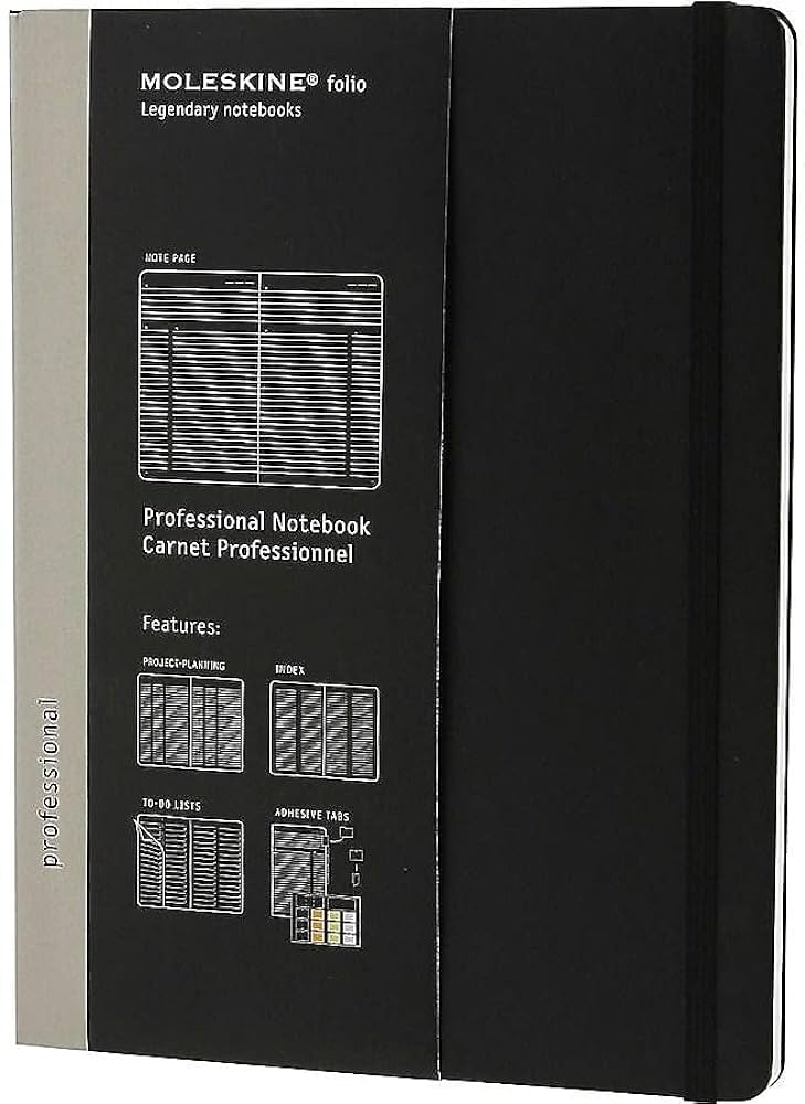 Moleskine Professional A4 Soft Cover Notebook Double Excel Black - Al Masam Stationery LLC Main image
