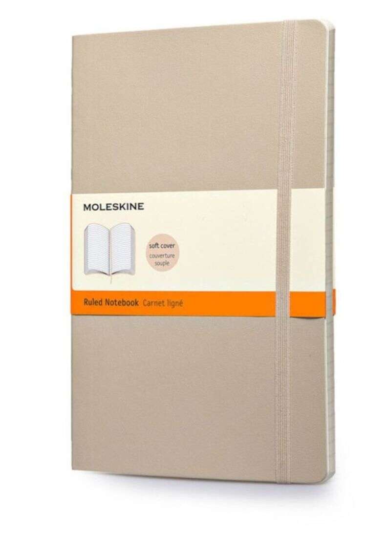 Moleskine Ruled Soft Cover Notebook Large Size Khaki - Al Masam Stationery LLC Main image