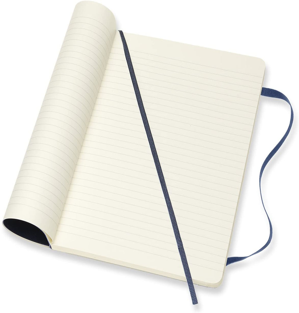 Moleskine Ruled Soft Cover Notebook Large Size Sapphire Blue - Al Masam Stationery LLC