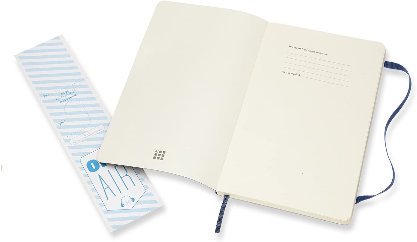 Moleskine Ruled Soft Cover Notebook Large Size Sapphire Blue - Al Masam Stationery LLC
