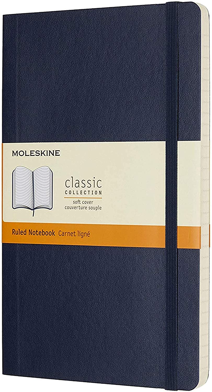 Moleskine Ruled Soft Cover Notebook Large Size Sapphire Blue - Al Masam Stationery LLC