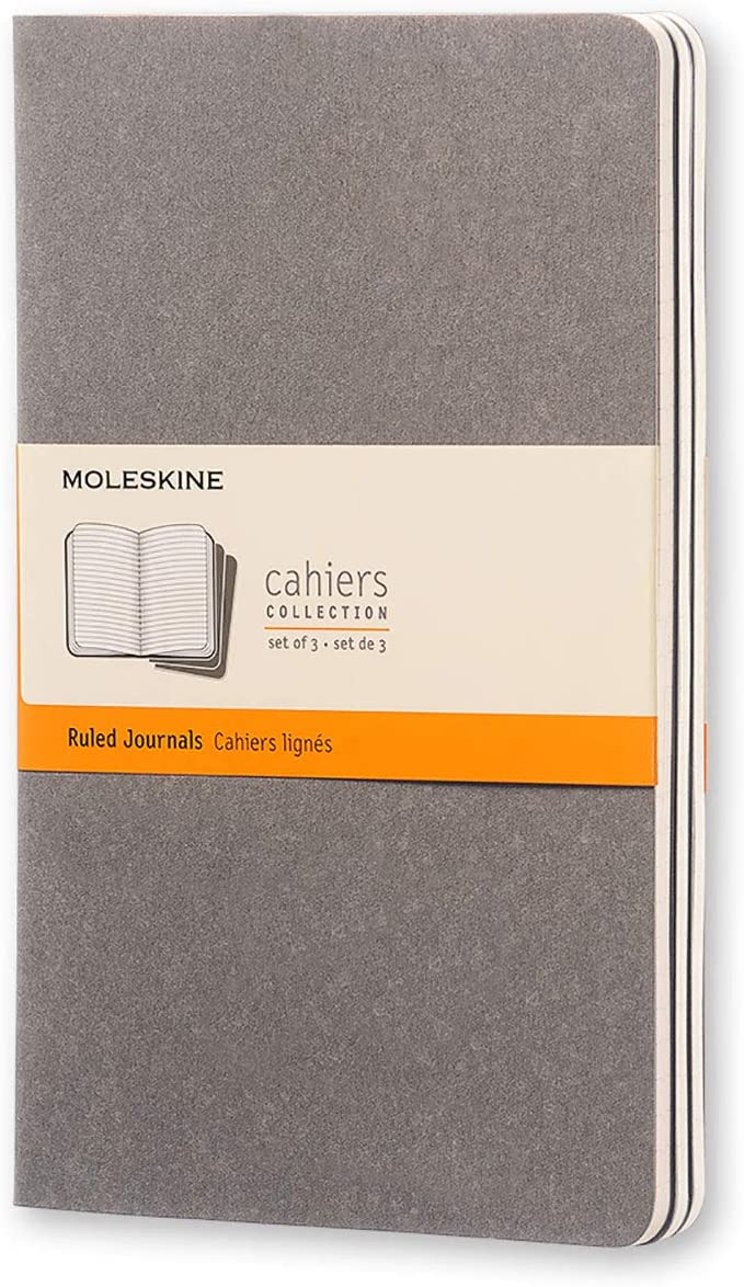 Moleskine Set of 3 Cahier Plain Large Journals Pebble Grey - Al Masam Stationery LLC Main image