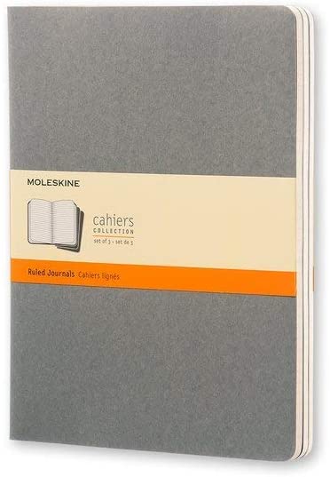 Moleskine Set of 3 Cahier Ruled X-Large Journals Pebble Grey - Al Masam Stationery LLC Main image