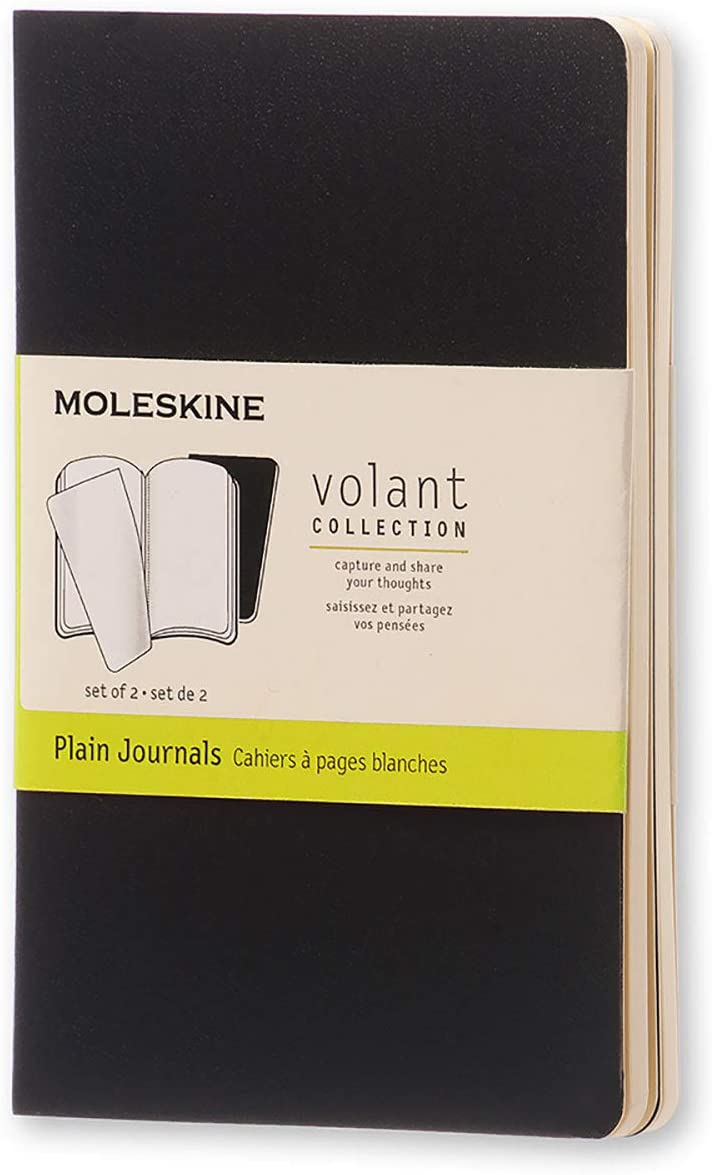 Moleskine Volant Plain Pocket Notebook Set of 2 Black - Al Masam Stationery LLC Main image