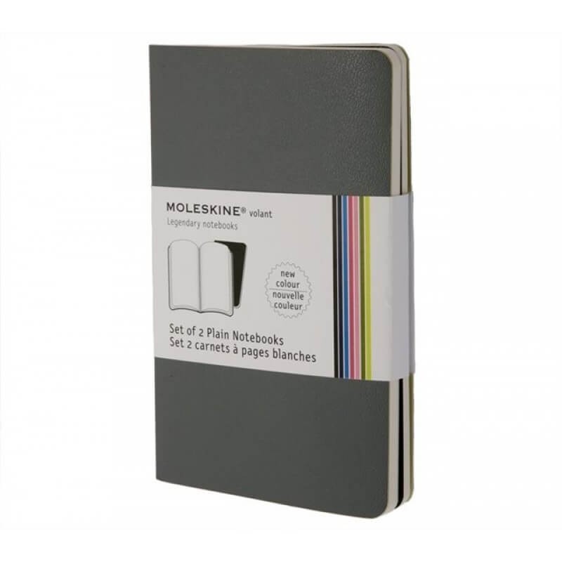 Moleskine Volant Plain Pocket Notebook Set of 2 Grey - Al Masam Stationery LLC Main image