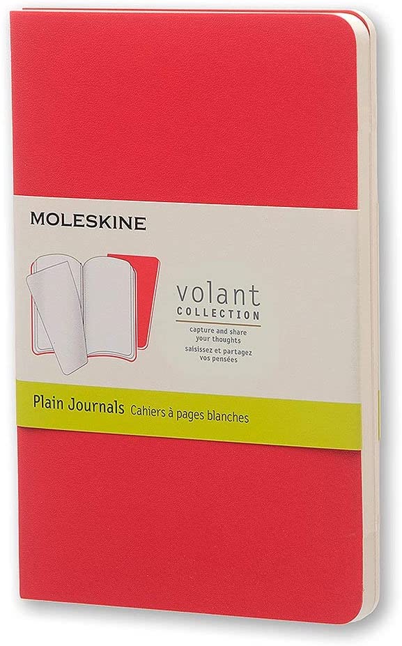 Moleskine Volant Plain Pocket Notebook Skarlet Red - Al Masam Stationery LLC Main image