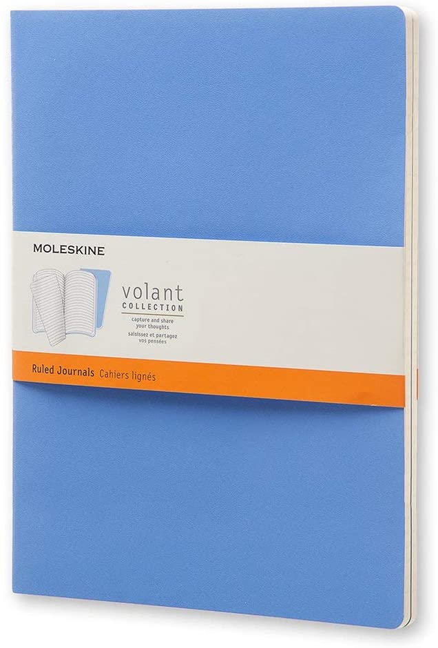 Moleskine Volant Ruled Extra Large Notebook Set of 2 Royal Blue - Al Masam Stationery LLC Main image