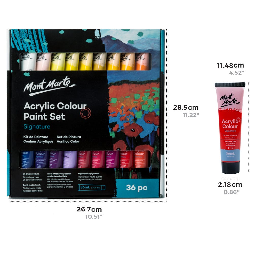 Mont Marte Acrylic Paint Set 36pc x 36ml - Al Masam Stationery LLC - art & craft - art & craft