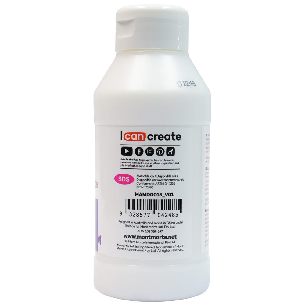 Mont Marte Matte Acrylic Medium 250ml for Acrylic Paint Mixing & Flat Finish Secondary image