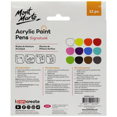 Mont Marte Acrylic Paint Pens Fine Tip 12pc - Al Masam Stationery LLC