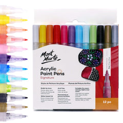 Mont Marte Acrylic Paint Pens Fine Tip 12pc - Al Masam Stationery LLC