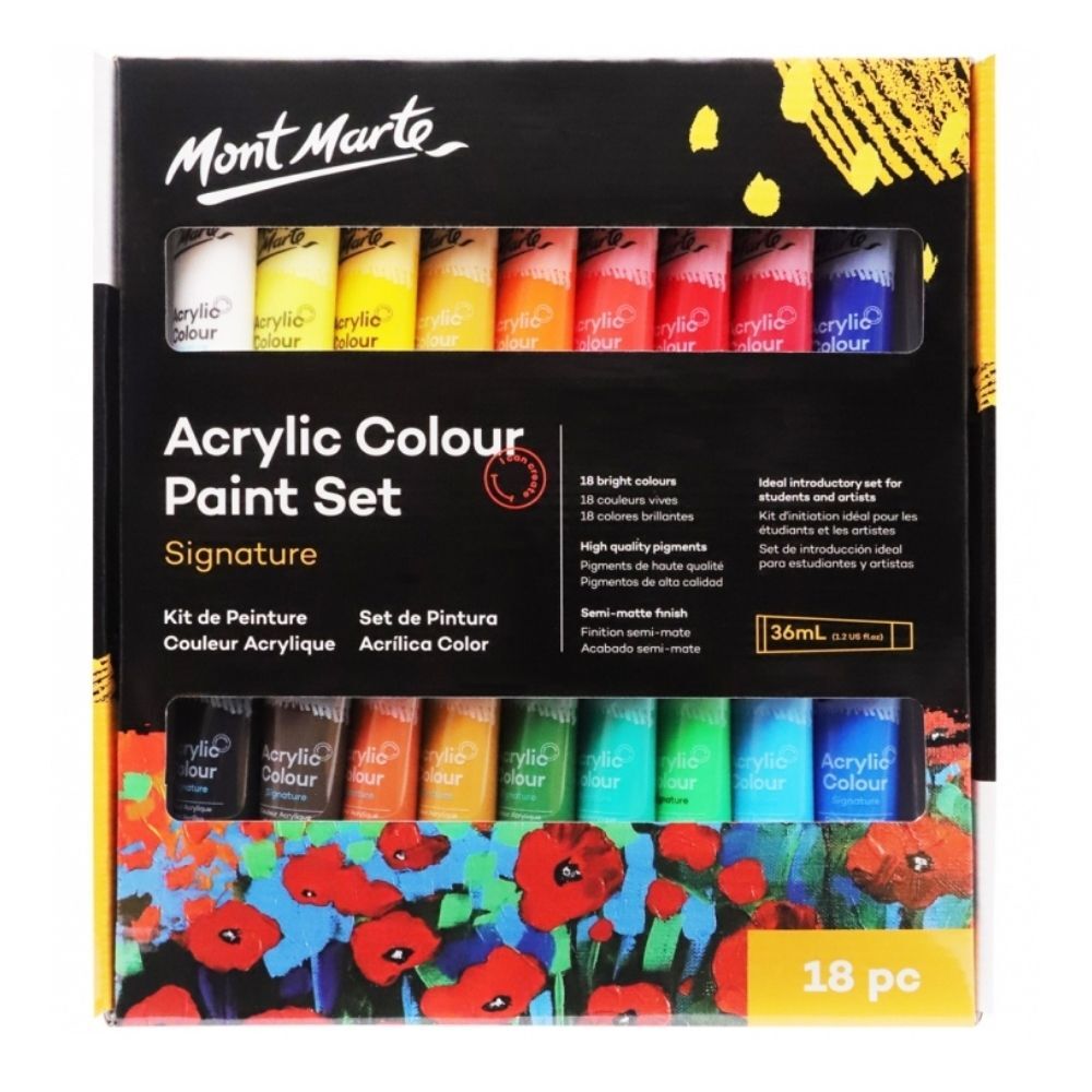 Mont Marte Acrylic Paint Set 18pc x 36ml - Al Masam Stationery LLC Main image