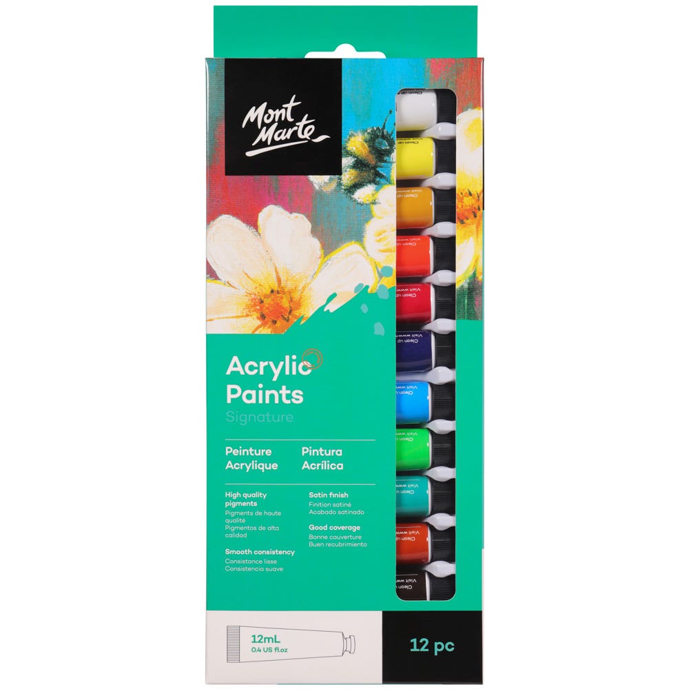 Mont Marte Acrylic Paints 12pc x 12ml - Al Masam Stationery LLC Main image