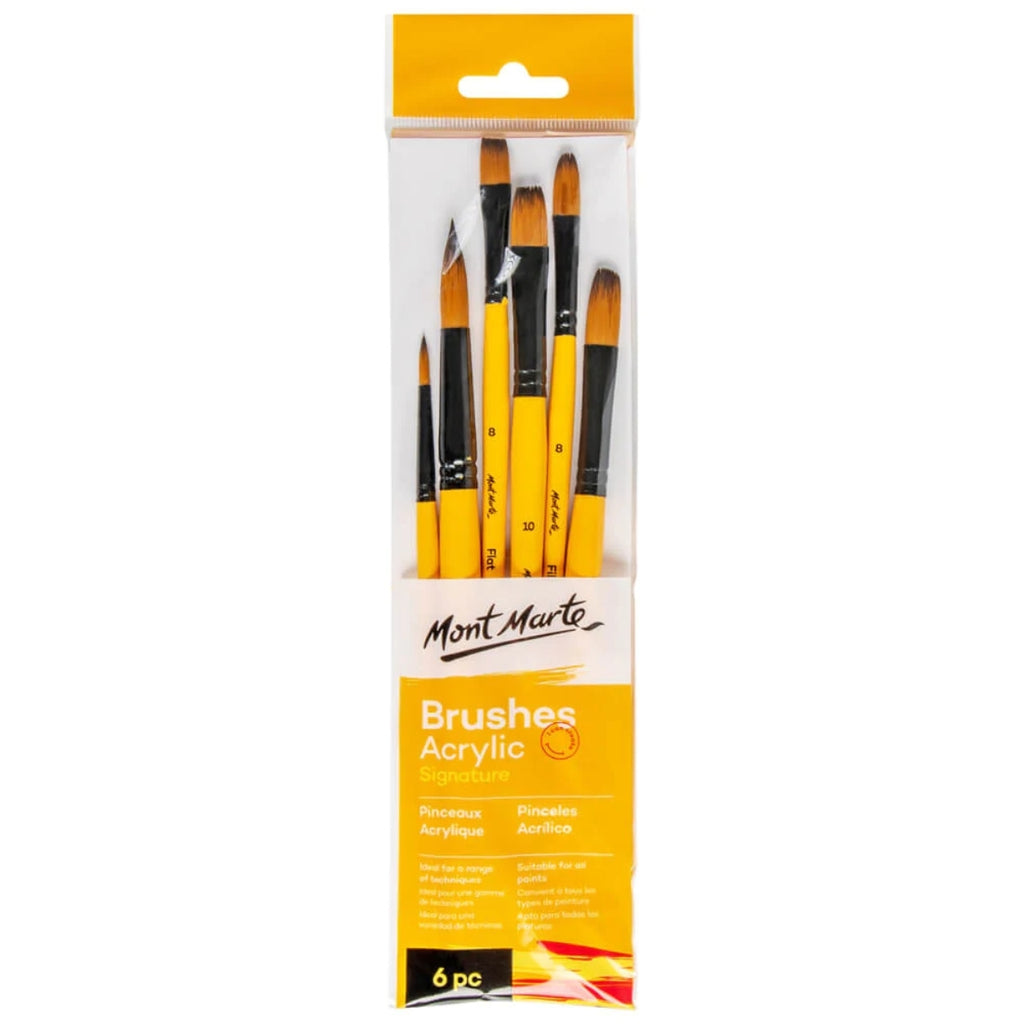 Mont Marte Gallery Series Brush Set Acrylic 6pc - Al Masam Stationery LLC
