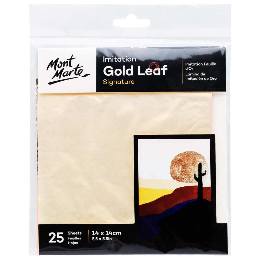 Mont Marte Imitation Gold Leaf 14x14cm 25 sheets - Al Masam Stationery LLC Main image
