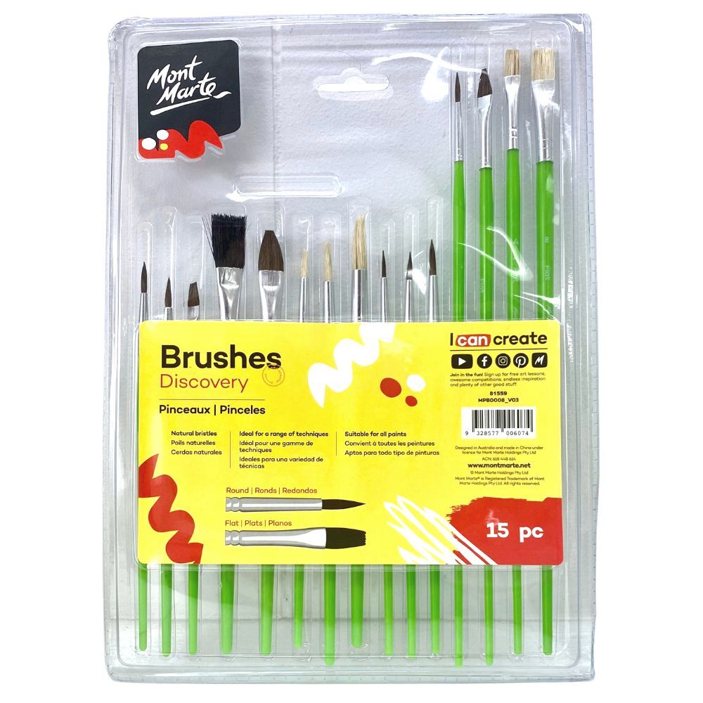 Mont Marte Studio Artist Brushes 15pc - Al Masam Stationery LLC Main image
