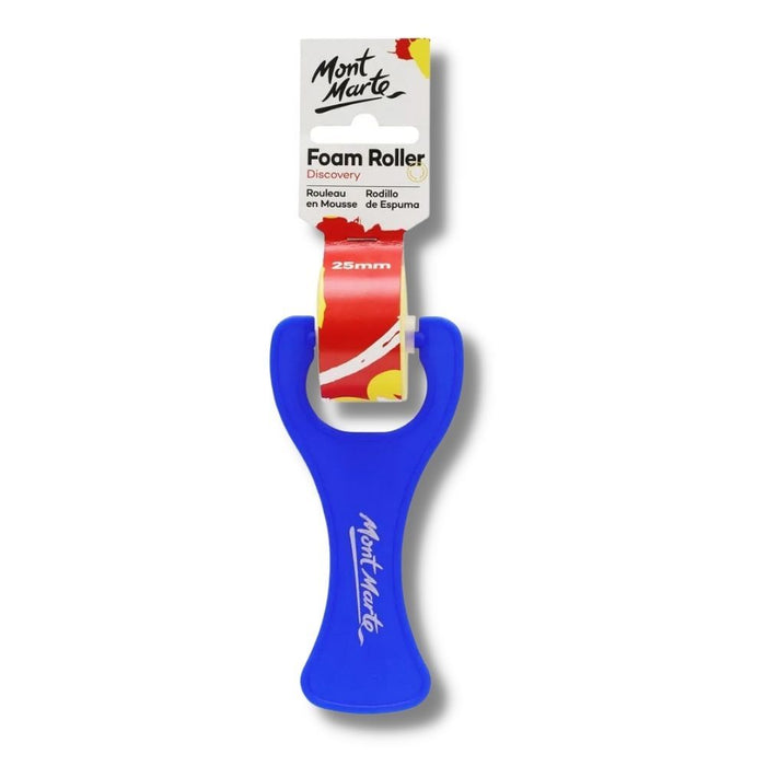 Mont Marte Studio Foam Roller 25cm, a blue paint roller for smooth application of paints and coatings.