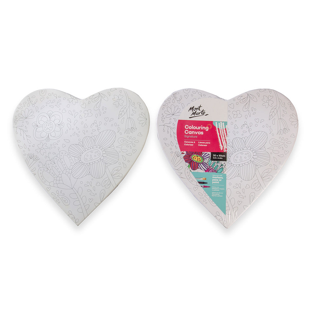 Mont Marte Colouring Canvas 30cm Heart 2 asstd - Al Masam Stationery LLC