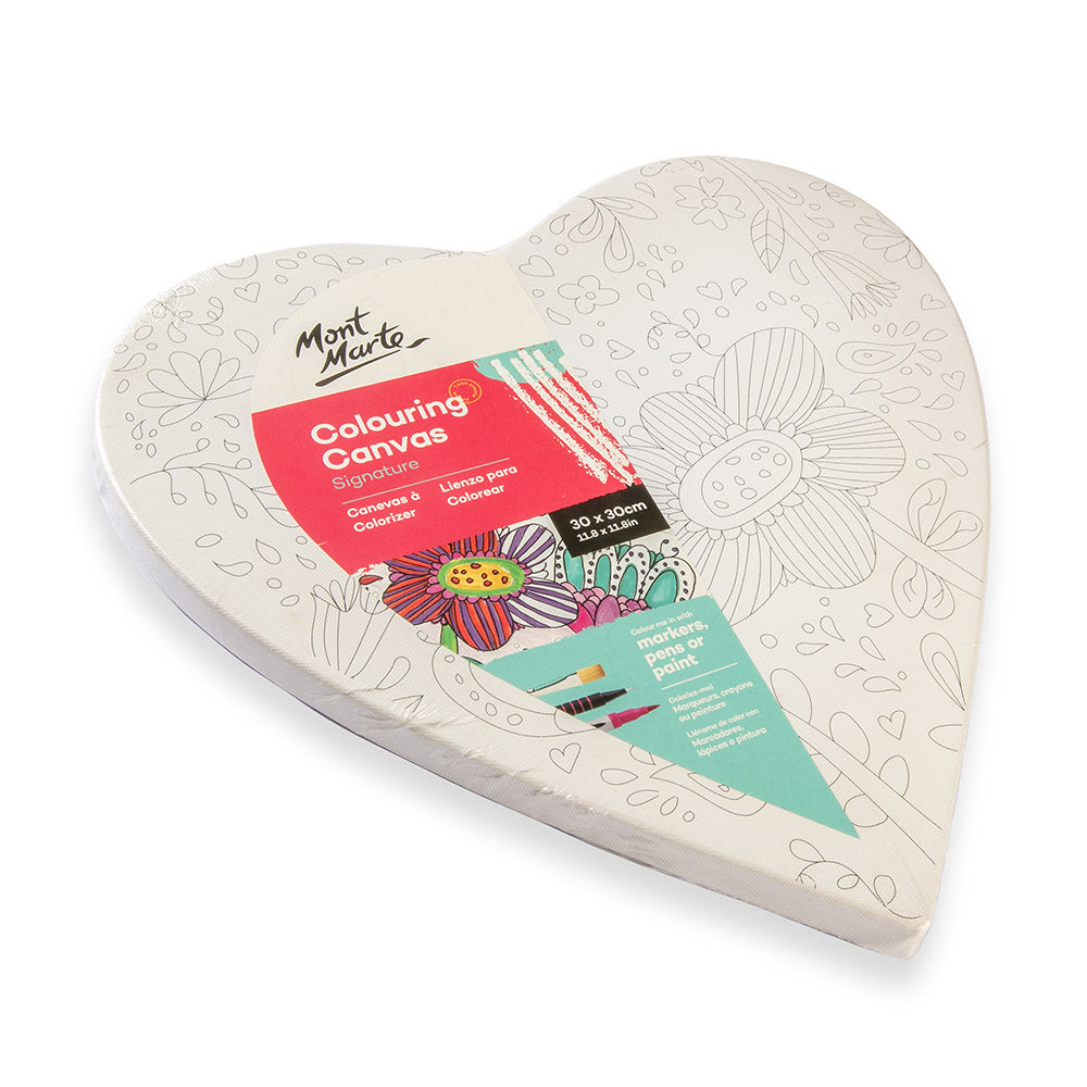 Mont Marte Colouring Canvas 30cm Heart 2 asstd - Al Masam Stationery LLC