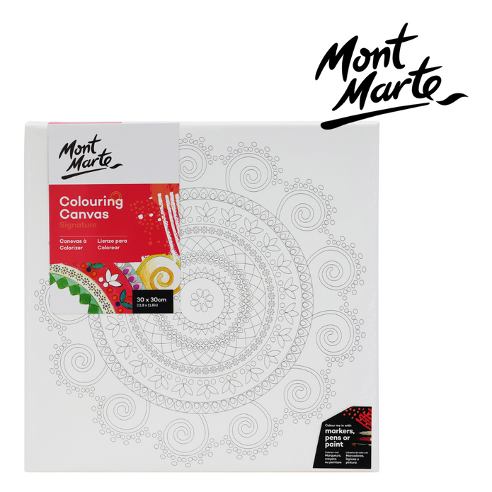 Mont Marte Colouring Canvas 30x30cm Mandala - Al Masam Stationery LLC