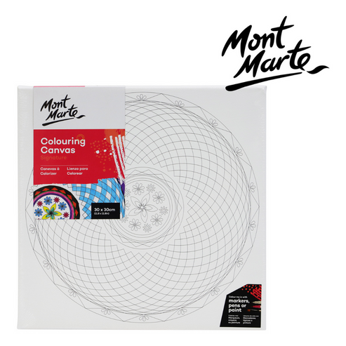Mont Marte Colouring Canvas 30x30cm Mandala - Al Masam Stationery LLC