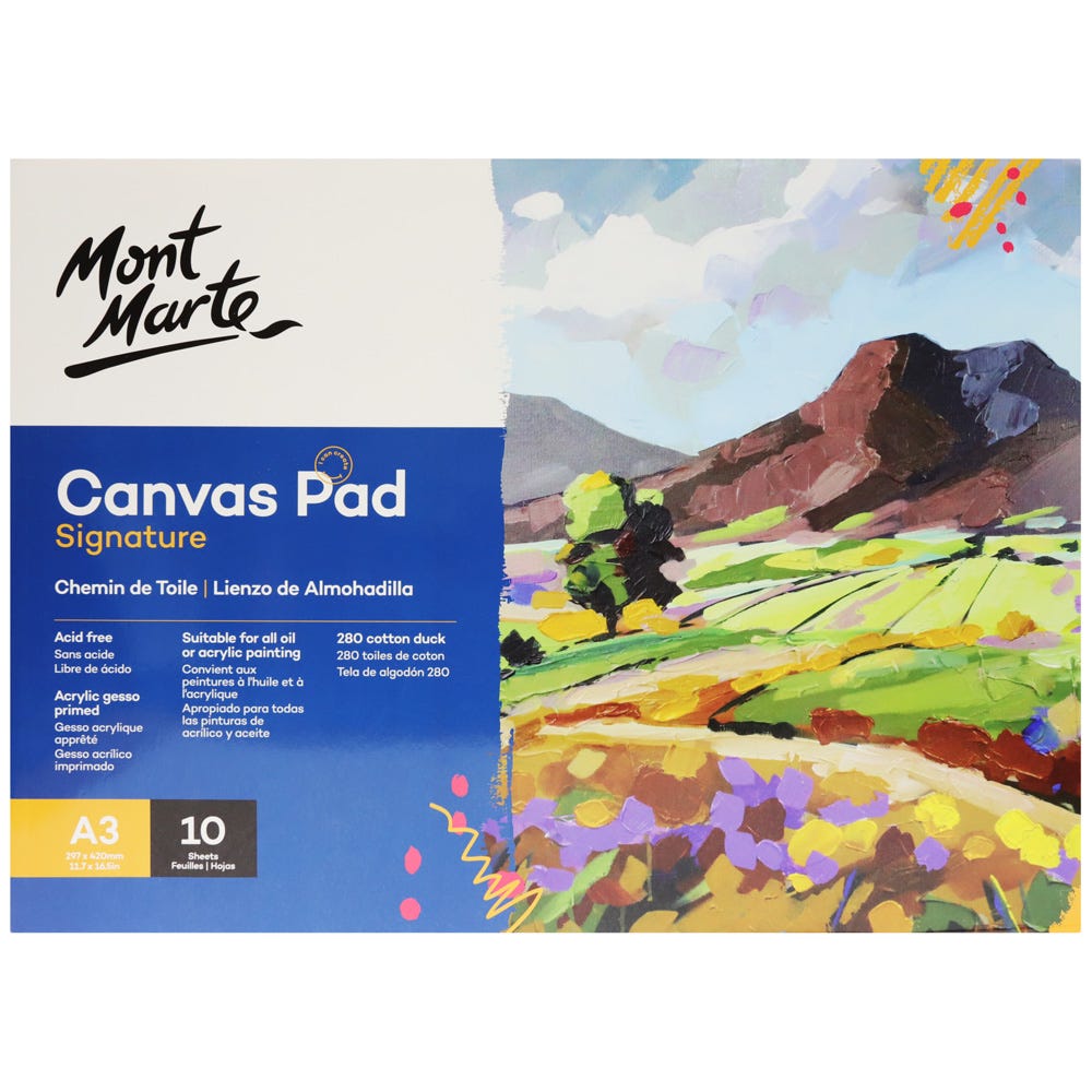 Mont Marte Canvas Pad 10 Sheet A3 - Al Masam Stationery LLC Main image