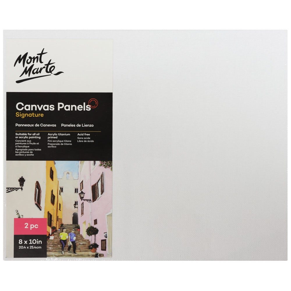Mont Marte Canvas Panels Pack 2 25.4x30.5cm - Al Masam Stationery LLC Main image