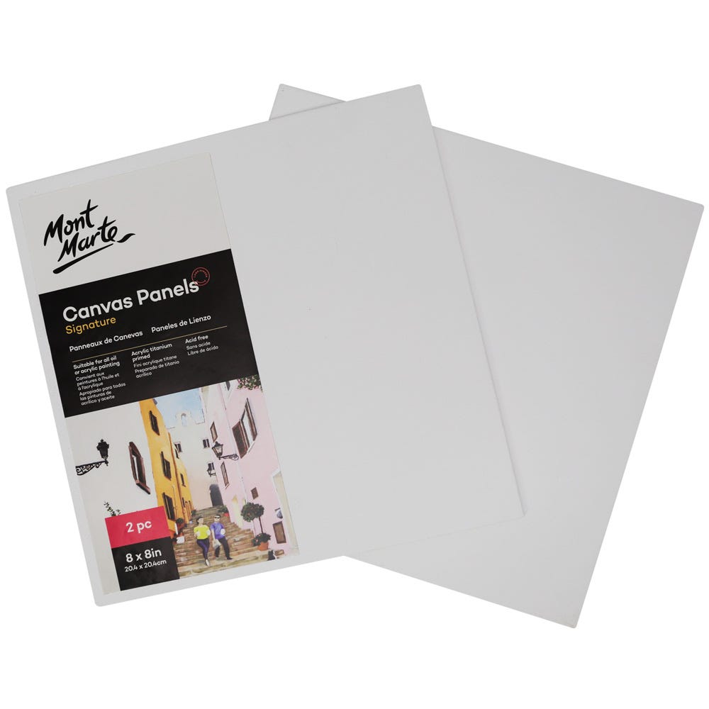 Mont Marte Canvas Panels Pack 2 20.4x20.4cm - Al Masam Stationery LLC