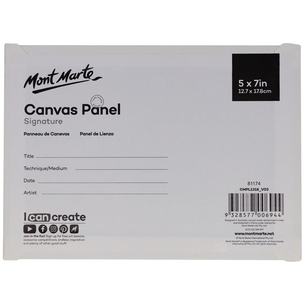 Mont Marte Canvas Panels Pack 3 12.7x17.8cm - Al Masam Stationery LLC