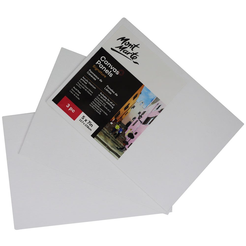 Mont Marte Canvas Panels Pack 3 12.7x17.8cm - Al Masam Stationery LLC