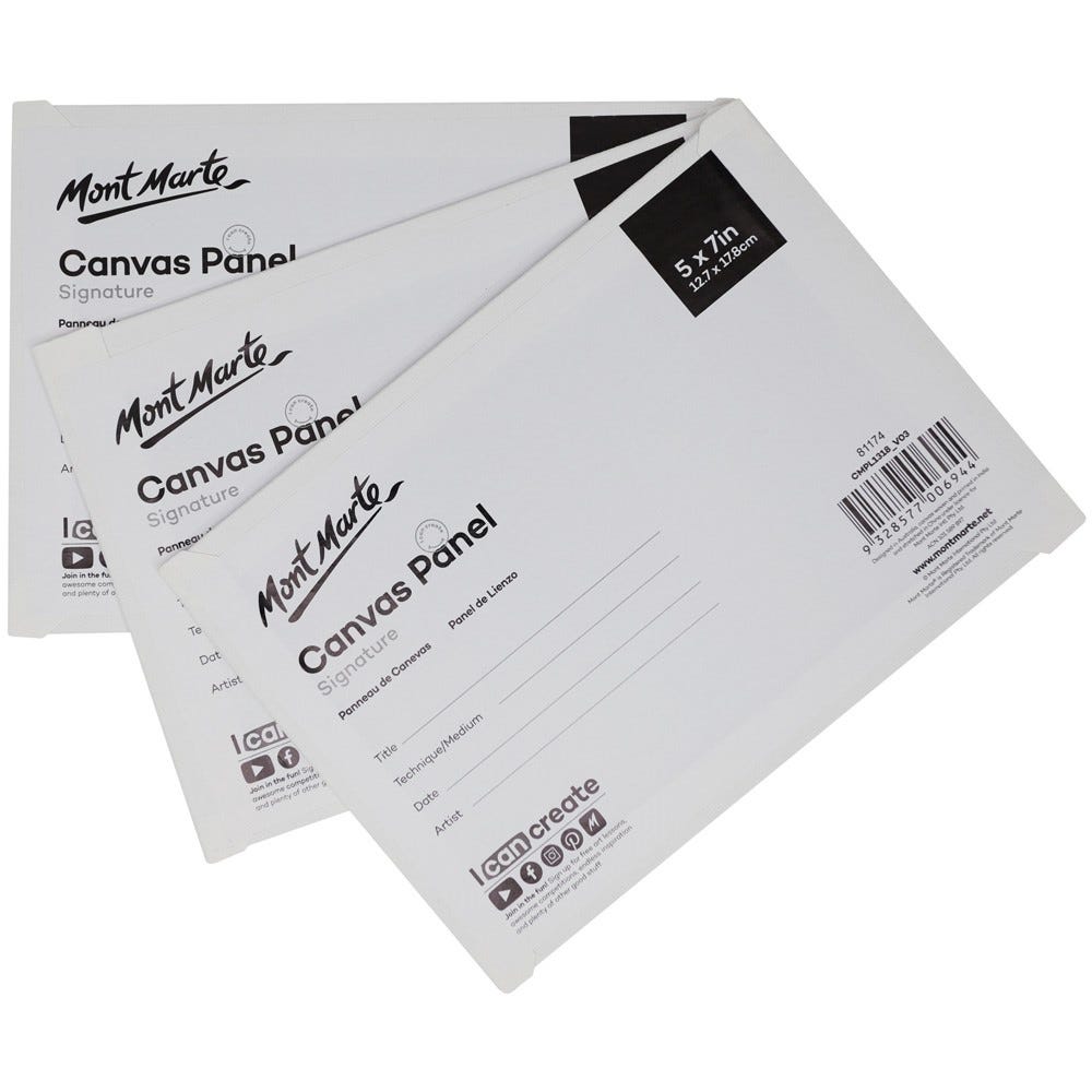 Mont Marte Canvas Panels Pack 3 12.7x17.8cm - Al Masam Stationery LLC