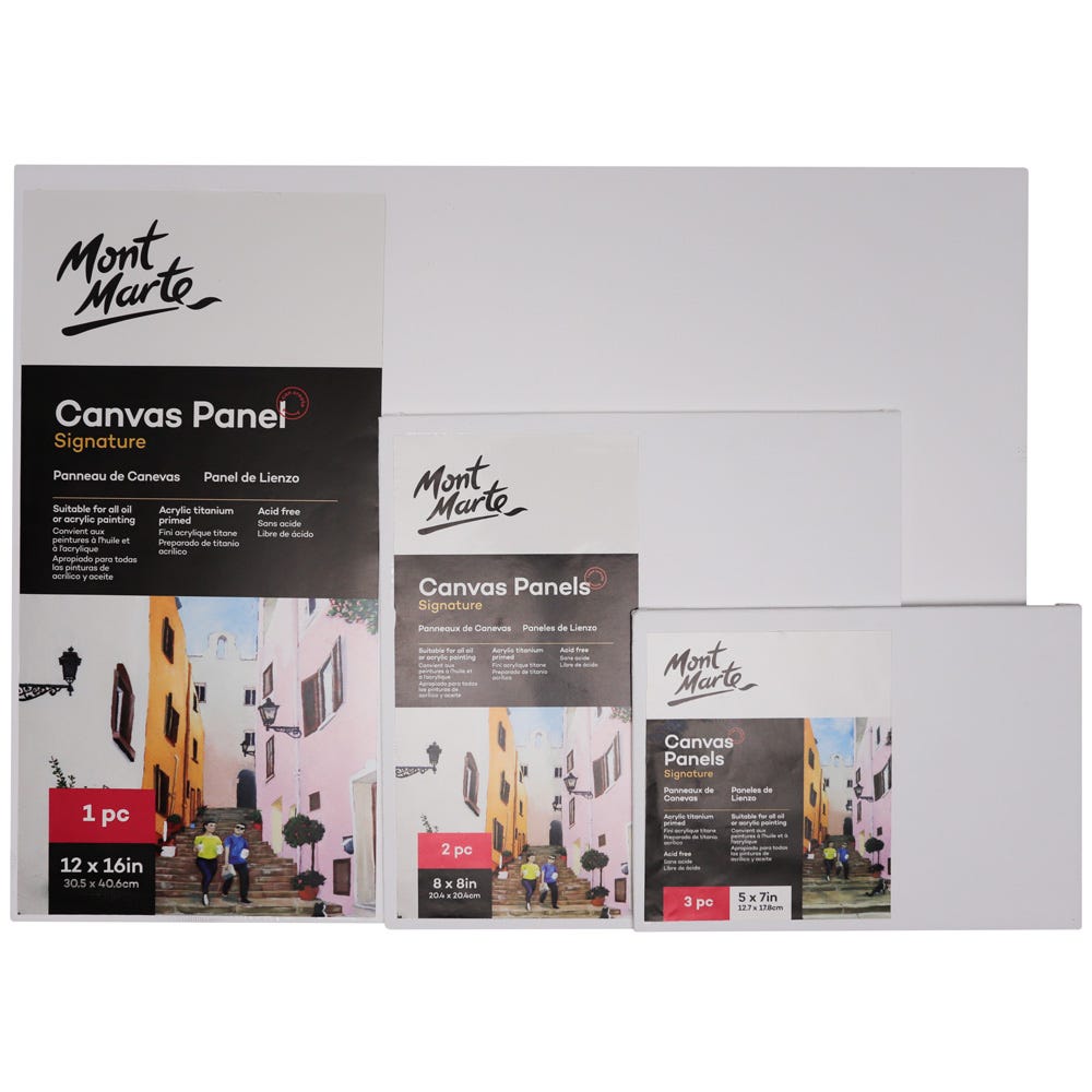Mont Marte Canvas Panels Pack 3 12.7x17.8cm - Al Masam Stationery LLC