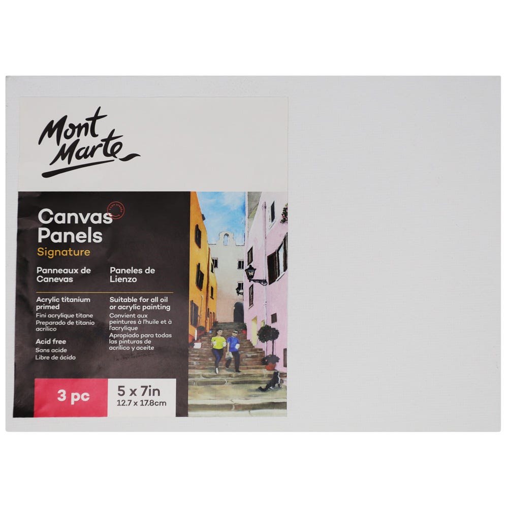 Mont Marte Canvas Panels Pack 3 12.7x17.8cm - Al Masam Stationery LLC