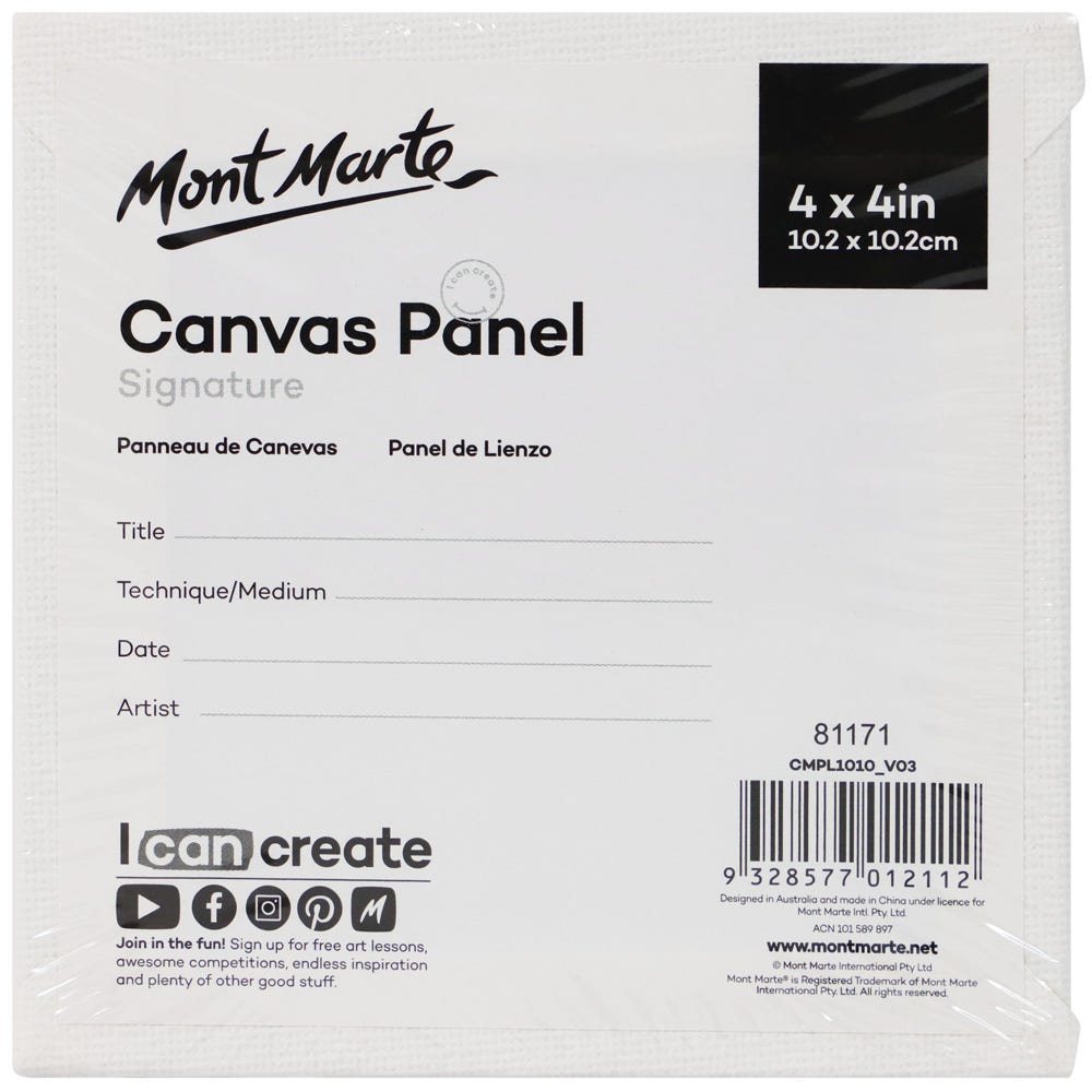 Mont Marte Canvas Panels Pack 5 10.2x10.2cm Secondary image
