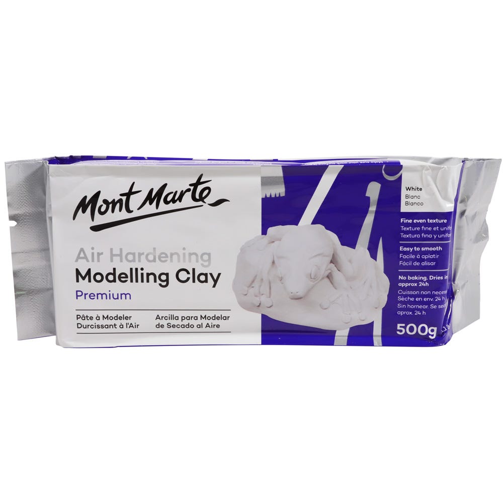 Mont Marte Air Hardening Modelling Clay - White 500gms - Al Masam Stationery LLC Main image