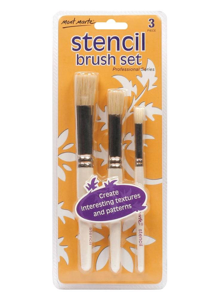 Mont Marte Professional Stencil Brush Set 12, 8, 4 - Al Masam Stationery LLC Main image