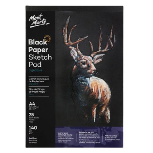 Mont Marte Signature Black Paper Sketch Pad 140gsm A4 - Al Masam Stationery LLC Main image