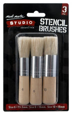 Mont Marte Studio Stencil Brushes Pkt 3 - Al Masam Stationery LLC
