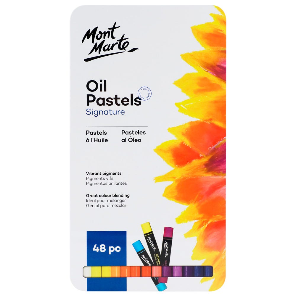 Mont Marte Oil Pastels 48pc in Tin Box - Al Masam Stationery LLC Main image
