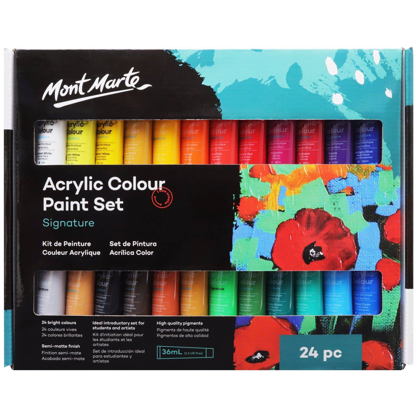 MM Acrylic Paint Set 24pc x 36ml - Al Masam Stationery LLC Main image