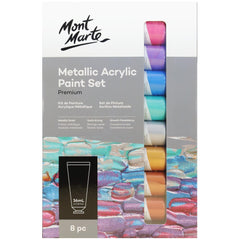 MM Metallic Acrylic Paint Set 8pc x 36ml - Al Masam Stationery LLC